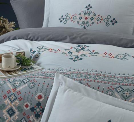 Постельное бельё "DO&CO" Сатин "LUX EXCLUSIVE" NORAN (серый), Евро