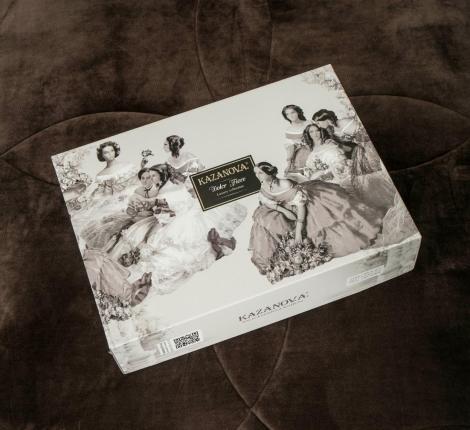 Постельное белье с одеялом "Kazanov.A." Майли (трюфель капучино) Велюр/Egypt Cotton,  Евро