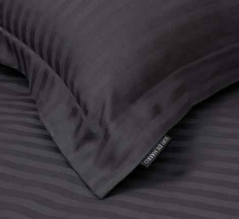 Постельное белье "Sofi de Marko" Моне (антрацит) Страйп Сатин, Семейный