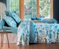 Постельное бельё "Blanc des Vosges"  WATER GARDEN BLEU Сатин ДеЛюкс, Евро