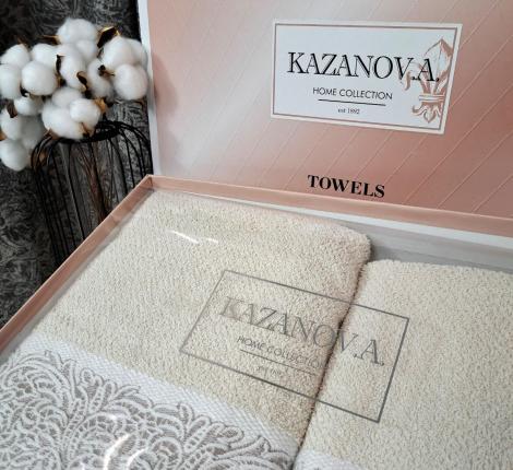 Комплект махровых полотенец "Kazanov.A." Dolce (латте), 50х90+70х140