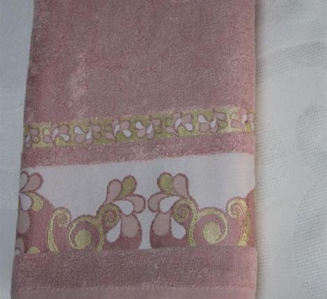 Полотенце махровое "DO&CO" Бамбук 50*90 (1/1 ) HANNA, брусничный