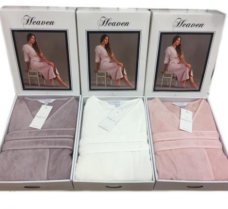 Халат женский махровый Maison D'or "HEAVEN" XL(50)-XXL(52), кремовый