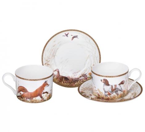 Чайный набор "ОХОТА" 590-736 на 2 персоны, 4 предмета (300 мл)