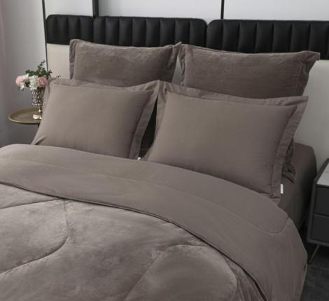 Постельное белье с одеялом "Sofi de Marko" Энрике (бежевый) Велюр, 1,5 спальный