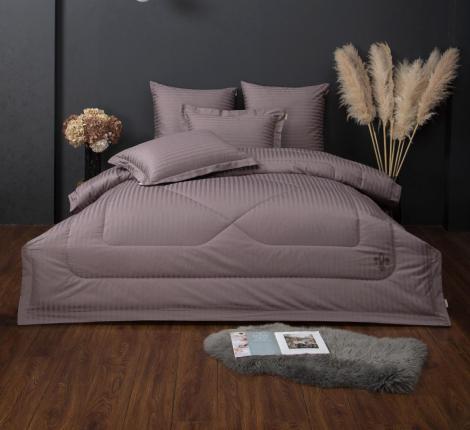 Постельное белье "Kazanov.A." Stripe Royal (капучино) Страйп Сатин, 1,5 спальный