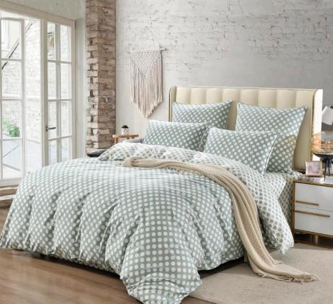 Постельное белье "Sofi de Marko" Модест (зеленый) Сатин, Евро