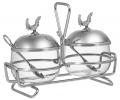 Ёмкость для хранения двойная "ОХОТА" 320 мл/320 мл, с ложками