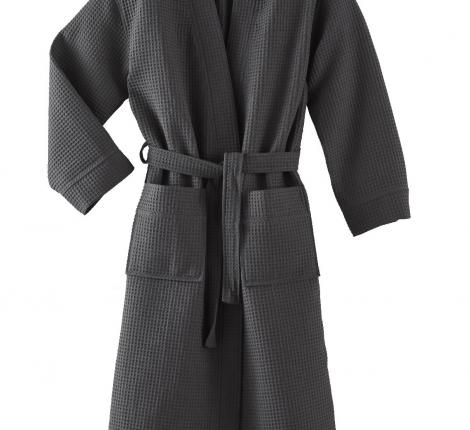 Халат вафельный "Blanc des Vosges" WAFFLE ANTHRACITE (темно-серый), L