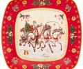 Блюдо квадратное "ТРОЙКА" 25*25*4,2 см, красное