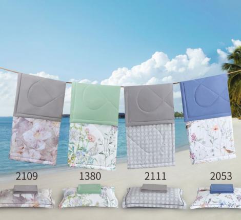 Постельное белье с одеялом "Asabella" 1380-2OSP Мако-Сатин, Семейный