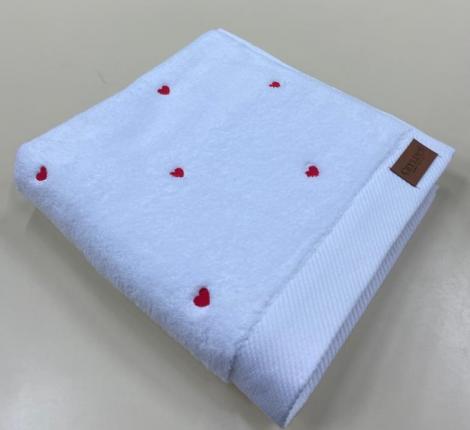 Полотенце микрокоттон AMBIELLA "KALPLI" 70x140, белый с красным