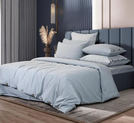 Постельное бельё Sharmes "Rustic melange" Евро, голубой