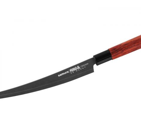 Нож кухонный &quot;Samura OKINAWA&quot; для нарезки, слайсер Tanto 230 мм с галтовкой, палисандр