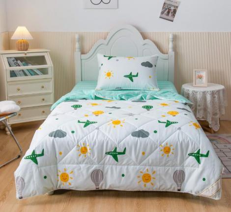 Постельное белье с одеялом детское "Sofi de Marko" Полетели (белый) Сатин, 1,5 спальный