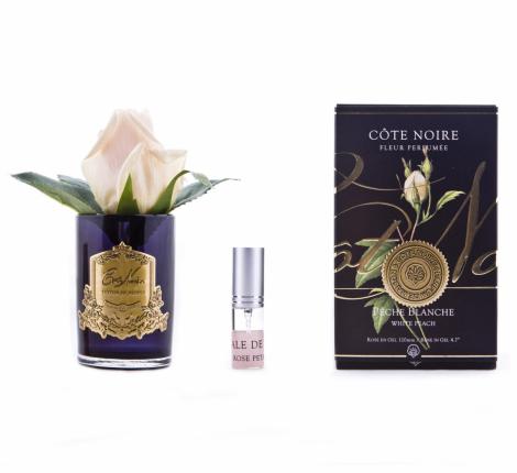 Ароматизированная роза "COTE NOIRE" (коралловый) черная ваза, 1 спрей 5 мл 13,5х8х