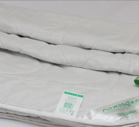 Одеяло лёгкое Лежебока "ЛЁН и БАМБУК" в сатине, 140х205