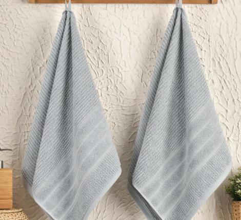 Комплект махровых полотенец "METEOR" (50x90/2 шт.) SICILYA, светло-серый