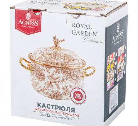 Кастрюля эмалированная с крышкой "IRISES", 2,8 л