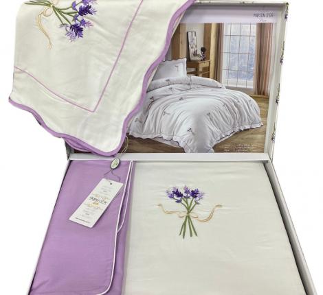 Постельное бельё "Maison D'or" LAVENDER EMBROEDERY Сатин Евро, розовый