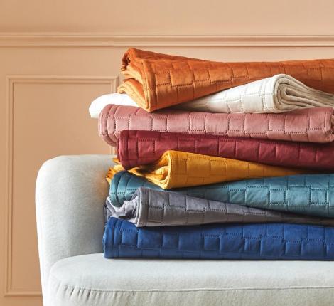 Покрывало бархатное "Blanc des Vosges" SPIRIT AMBRE (янтарь), 240х260