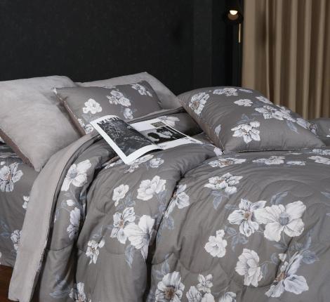 Постельное белье с одеялом "Kazanov.A." Рашель (капучино жемчуг) Велюр/Egypt Cotton, Евро