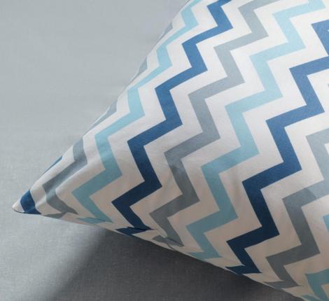 Постельное белье "Siberia" Зигзаг (голубой) Ранфорс, 1,5 спальный