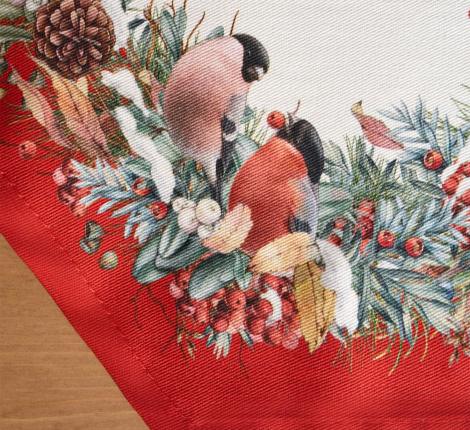 Дорожка с пропиткой "МОРОЗКО.СНЕГИРИ "45х300 см, красный