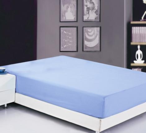 Простынь на резинке Софткоттон голубая (PRMF-1), 90x200