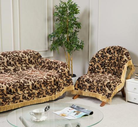 Комплект покрывал "Karteks" на диван 160х220 и два кресла 90х160 ВЕНЗЕЛЬ, бежевый