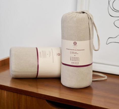 Простыня на резинке в тубусе "Luxberry" (ЛХ) 160x200x30, натуральный