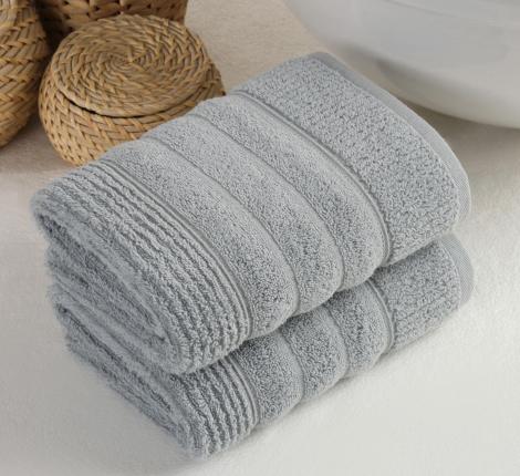 Комплект махровых полотенец "METEOR" (50x90/2 шт.) SICILYA, светло-серый