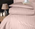 Постельное бельё "DO&CO" Сатин DELUX STRIPE, Евро (пудра)