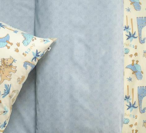 Постельное белье "Siberia" Динозавры (желтый) Ранфорс, 1,5 спальный