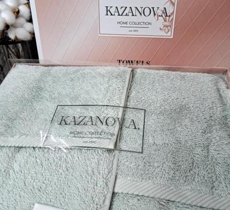 Комплект махровых полотенец "Kazanov.A." Teddy (мави), 50х90+70х140