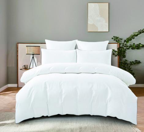 Постельное бельё "KARTEKS" сатин однотонный с кантом HK-01 (белый), 2 спальный