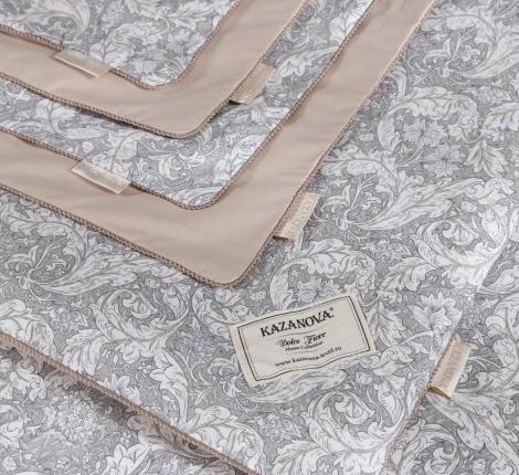 Постельное белье с одеялом "Kazanov.A." Остин (бежевый платина) Сатин, Евро