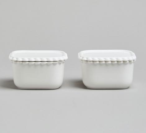 Набор икорниц с крышками 2 шт. "PEARL" КВАДРАТ, 200 мл