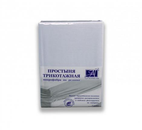 Простыня трикотажная на резинке "АльВиТек" Микрофибра 180х200х25, Белый