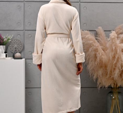 Халат женский трига шалька "AMBIELLA A-1295" кремовый, S/M