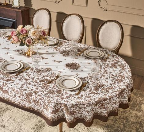 Скатерть овальная с пропиткой "RICH GARDEN", 180х300 см