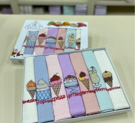 Набор вафельных салфеток "AMBIELLA" МОРОЖЕНОЕ, 40х60-7 шт.