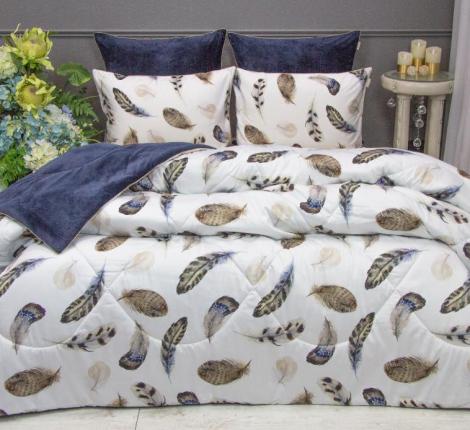 Постельное белье с одеялом "Kazanov.A." Роуч (индиго платина) Egypt Cotton, Евро