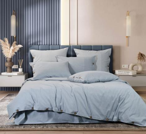 Постельное бельё Sharmes "Rustic stripe" 1,5 спальный, голубой