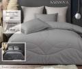 Постельное белье с одеялом "Kazanov.A." Хьюстон (графит серый жемчуг) Велюр/Egypt Cotton, Евро