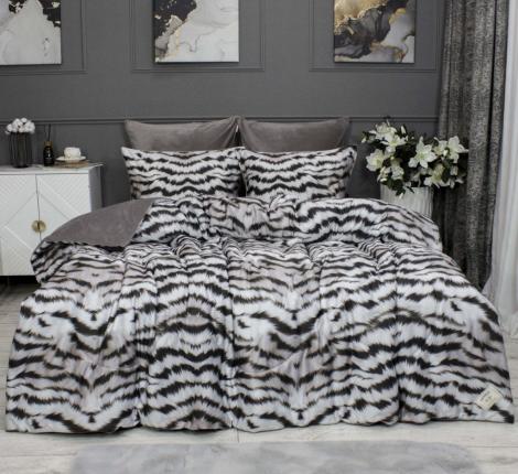 Постельное белье с одеялом "Kazanov.A." Бенгал (жемчуг трюфель) Велюр/Egypt Cotton, Семейный