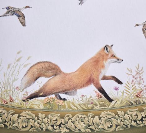 Скатерть круглая с пропиткой SANTALINO "ОХОТА" 150 см, белый