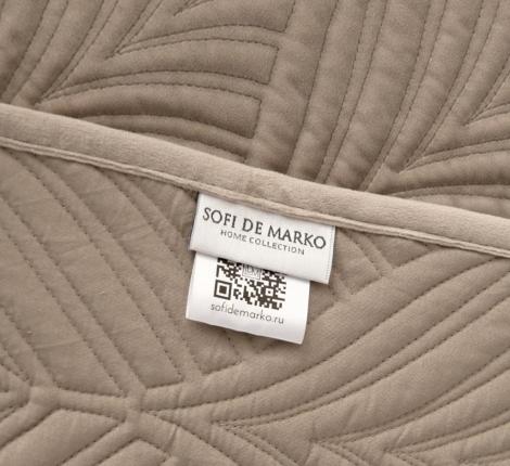 Покрывало "Sofi de Marko" Таира (светло-бежевый) Велюр, 240х260