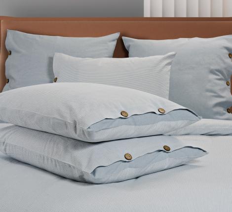 Набор их 2-х наволочек Sharmes "Rustic stripe" 70х70, голубой