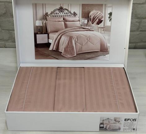 Постельное бельё EFOR STRIPE SATEN А-04 (сухая роза), Евро